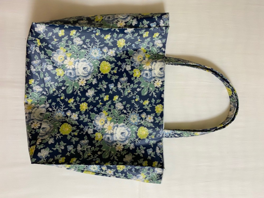 マチ付きバッグ*Lサイズ*リバティ*ビニコ*ローズネイビーネイビー