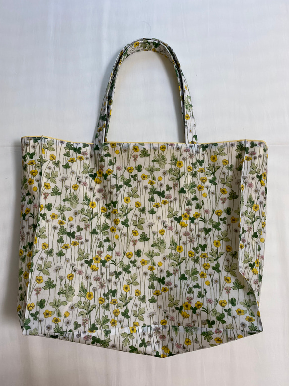 マチ付きバッグ*Lサイズ*リバティ*Josephine's Garden*黄色*33✖40