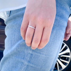 柔軟美觀的錘打磨砂戒指【可雕刻】約3毫米寬/全球僅此一枚原創戒指/ 第9張的照片