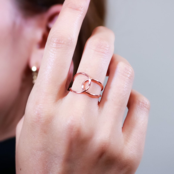 [14kgf PG]互相擁抱♡“伴侶戒指”打結愛情戒指/小指戒指也用於護身符戒指 第3張的照片
