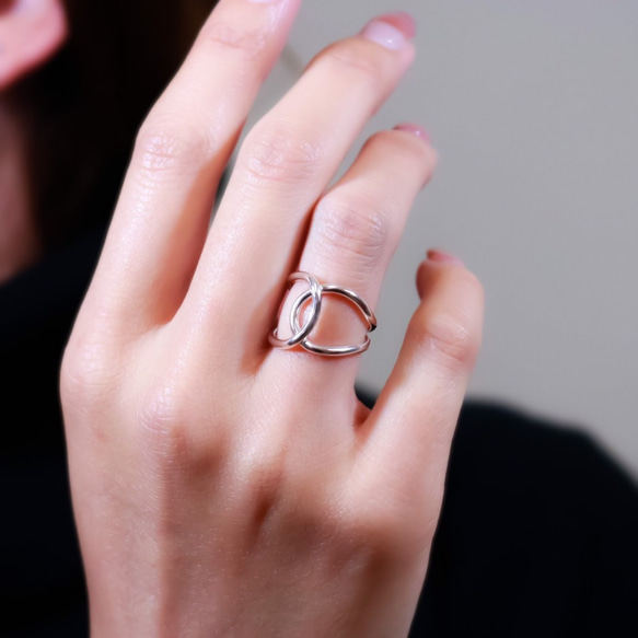 [1.6mm] [silver925] 互相擁抱♡“伴侶戒指”打結愛情戒指/小指護身符戒指 第2張的照片