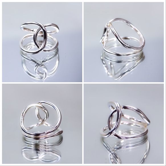 [1.6mm] [silver925] 互相擁抱♡“伴侶戒指”打結愛情戒指/小指護身符戒指 第4張的照片