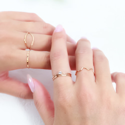 【選擇您的天然寶石】包鑲戒指（3毫米寶石）0.1克拉/14公斤，低過敏性 - 尺寸範圍：-4至27 第8張的照片