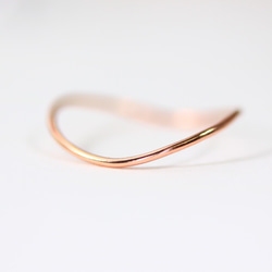 [14kgf] [粉紅金] Wave ring / 1.0mm width / Pinky ring / Leave on OK 第1張的照片
