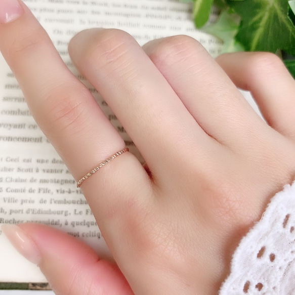 [14kgf] [粉紅金]平切戒指/1.0mm寬/小指戒指/留下OK/過敏 第4張的照片