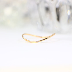 [14kgf] Wave ring / 0.8mm width / Pinky ring / Leave on OK / 抗過敏 第2張的照片