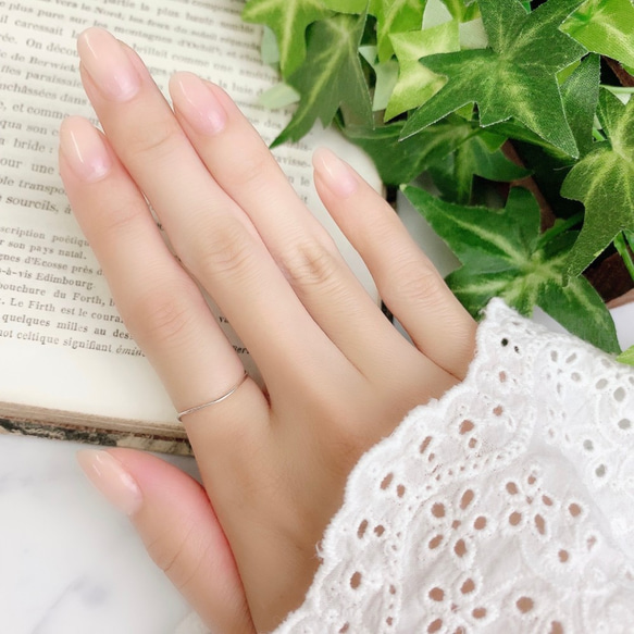 [Silver925] [Silver] Wave ring / 1.0mm width / Pinky ring / Leav 第3張的照片