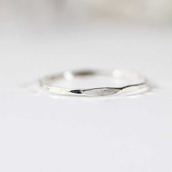 [silver925] [銀色] 混合切割戒指 / 1.0mm 寬度 / 小指戒指，可以留下，防過敏 第3張的照片