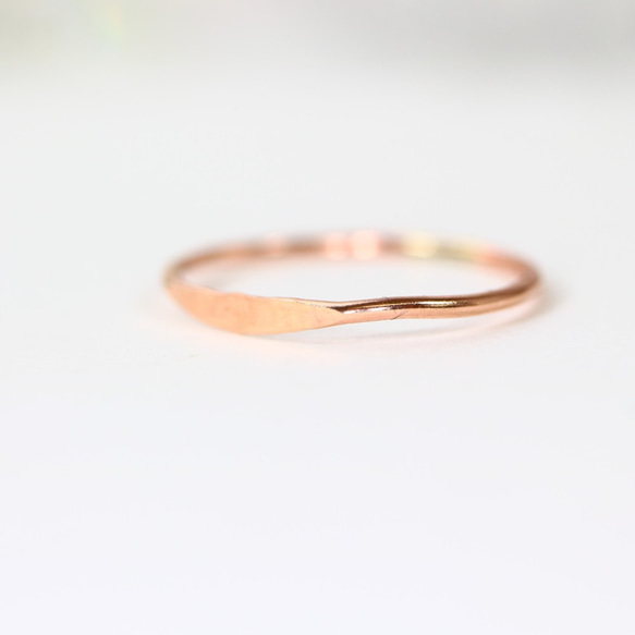 [14Kgf玫瑰金] 1.2毫米寬度1個自拍環/小指環，分層，防過敏，留在 第3張的照片