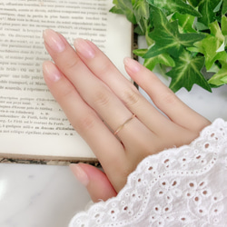 [14Kgf玫瑰金] 1.2毫米寬的雙面戒指/小指戒指，分層，防過敏，留在 第5張的照片