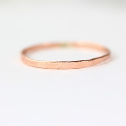 [14Kgf玫瑰金] 1.2毫米寬的平切戒指/小指戒指，分層，防過敏，留在 第3張的照片