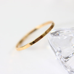 [14Kgf黃金] 1.2毫米寬的平切戒指/小指戒指，層次感，防過敏，留在 第1張的照片