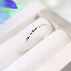 [銀銀色]寬度1.2mm的混合切割戒指/小指戒指，層次感，防過敏，留在 第1張的照片