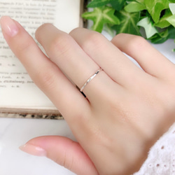 [銀銀色]寬度1.2mm的槌狀細戒指/小指戒指，層次感，防過敏，留在 第5張的照片