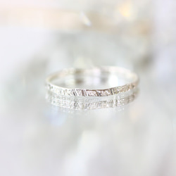 [銀銀色]寬度1.2毫米的雪切環/小指環，層次感，防過敏，留在 第3張的照片