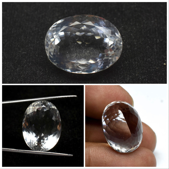 【１点もの】オーダー制／このルースでジュエリーを作ります～　19.75ct 天然ロッククリスタル〜水晶〜 6枚目の画像