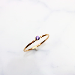 ≪14kgf≫ 2mm 石紫水晶直 / 防過敏 / 小指環-很難被抓住- 第2張的照片