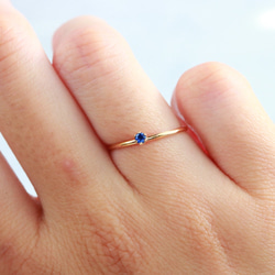 ≪14kgf≫ 2mm 藍寶石直 / 防過敏 / 小指環-很難被抓住- 第5張的照片