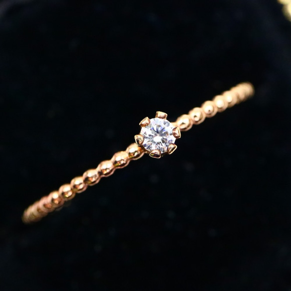 ≪14kgf≫ 2毫米CZ鑽石1.2毫米粉碎型/小指狀戒指-很難被抓住- 第2張的照片