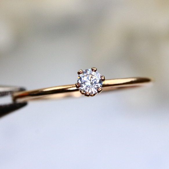 ≪14kgf≫ 3mm石（0.1ct） CZダイヤモンド ストレートタイプ