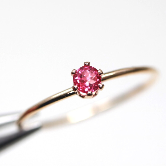 ≪14kgf≫ 3mm石（0.1ct） ロンドンピンクトパーズ ストレートタイプ