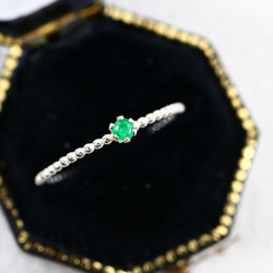 [Silver925] 2mm祖母綠1.2mm暗戀類型/兼容過敏，小指環，圓點 第1張的照片