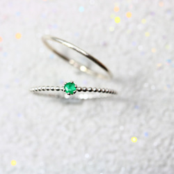 [Silver925] 2mm祖母綠1.2mm暗戀類型/兼容過敏，小指環，圓點 第6張的照片