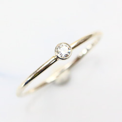 silver925】 2mm ベゼル CZダイヤモンド／ひっかかりのない覆輪留め