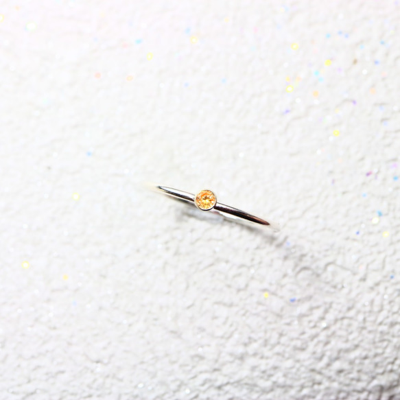 [銀色925] 2毫米表圈黃水晶/戒指扣，不會被卡住 第3張的照片
