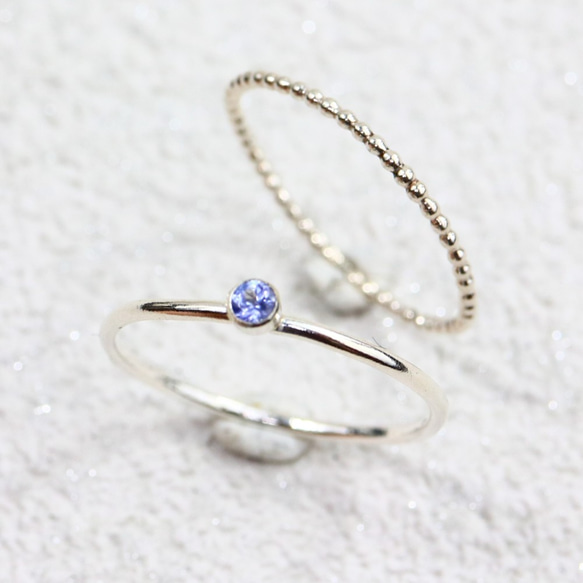 [Bezel] [Set of 2] 2mm stone tanzanite &amp; grainy plain *1.0mm 第4張的照片