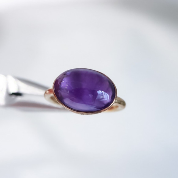 【愛情守護石】紫水晶戒指扣/豐盈大戒指，不會被卡住/防過敏/可留在上面 第3張的照片