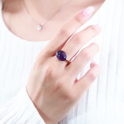 【愛情守護石】紫水晶戒指扣/豐盈大戒指，不會被卡住/防過敏/可留在上面 第7張的照片