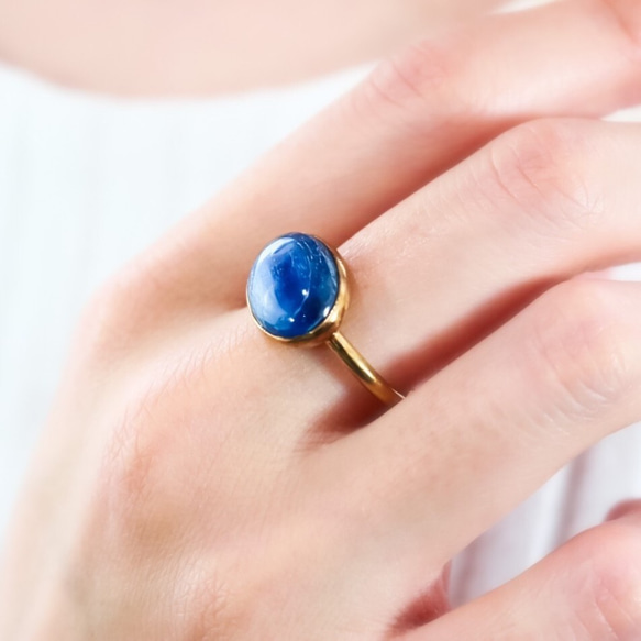 藍晶石戒指扣 / 不會被卡住的豐滿大戒指 / 低過敏性，可以留在上面 第1張的照片