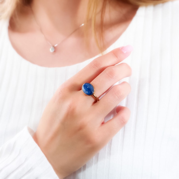 藍晶石戒指扣 / 不會被卡住的豐滿大戒指 / 低過敏性，可以留在上面 第4張的照片