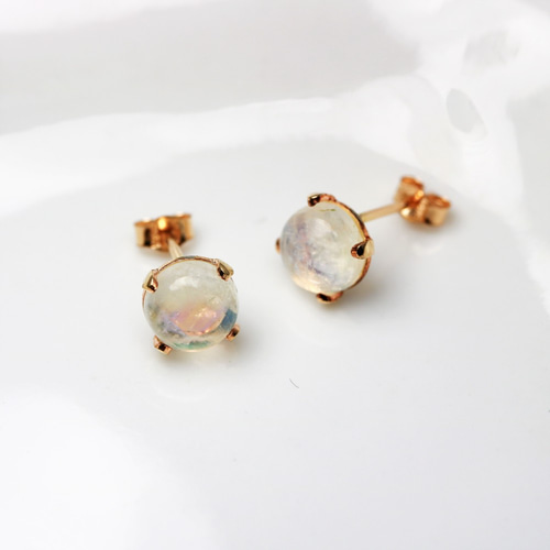 楽天 14Kgf】6mm ブルームーンストーン ピアス・イヤリング ピアス
