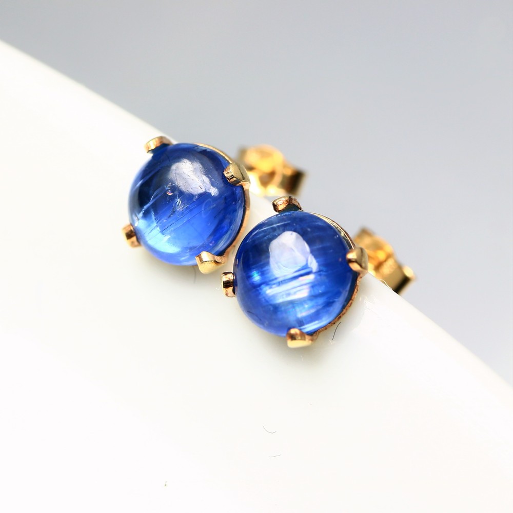 【14Kgf】6ｍｍ　カイヤナイト　ピアス・イヤリング／アレルギー対応・つけっぱなしOK