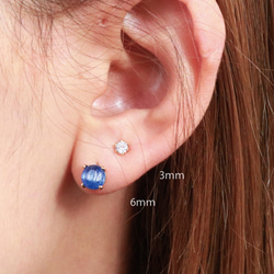 [14Kgf] 6 毫米藍晶石耳環/耳環/防過敏/OK 第5張的照片
