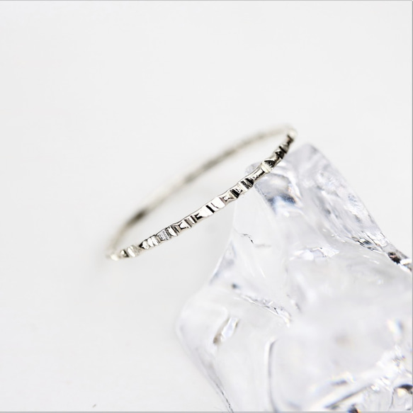 SALE♡【creema限定】銀色2件套裝/簡約銀戒指（選擇錘打、精緻、戒指設計） 第4張的照片