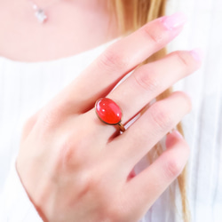 “愛情護身符”紅玉髓戒指扣/不會被卡住的豐滿大戒指/防過敏/可以留在上面 第2張的照片