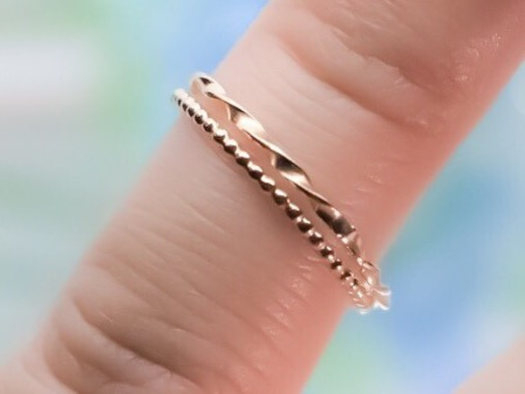 creema限定】【2本セット】14kgf ツイストリング&つぶつぶドット柄