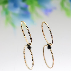 [Creema 限定] [Set of 2] 14kgf Twist ring &amp; crushed dot patter 第4張的照片