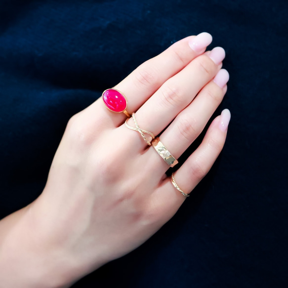 [Creema Limited] 14kgf Wide Tsuchime Ring 4mm / Pinky Pairing 男士 第9張的照片