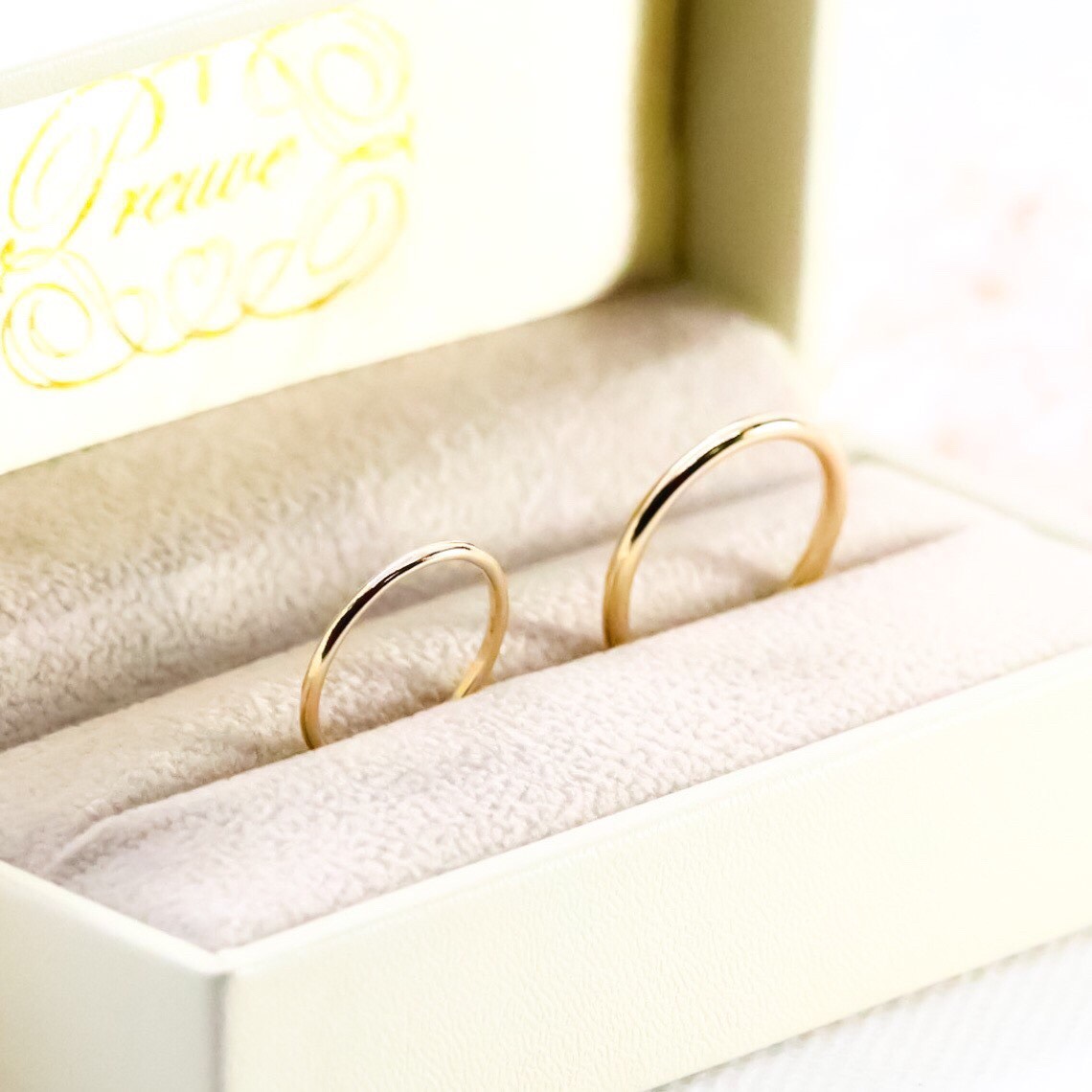 【ペアリング】【セミオーダーOK】14kgf 　1.6mmと1.2mm幅／仕上げ方選べる・アレルギー対応