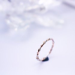 【Creema獨家】14kgf玫瑰金銀組合戒指/螺旋戒指/約1.3mm寬 第3張的照片