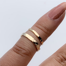 [14kgf] 2.0mm 寬 Tsuchime 戒指 / 可留在身上 / 防過敏 / 小指戒指 第5張的照片