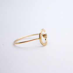 [Creema限定] 14kgf錘紋✳︎月亮和星星   天然石✳︎開放式戒指/尾戒/秋冬 第3張的照片