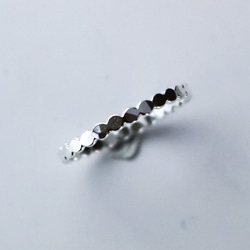 【銀925】1.5mm（厚）碎方形/小指環*分層✱點錘/creema限定 第4張的照片