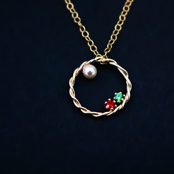 【Creema限定】ALL  14kgf  necklace／2粒選べる天然石　ネックレス／アレルギー対応　つけっぱなし 6枚目の画像