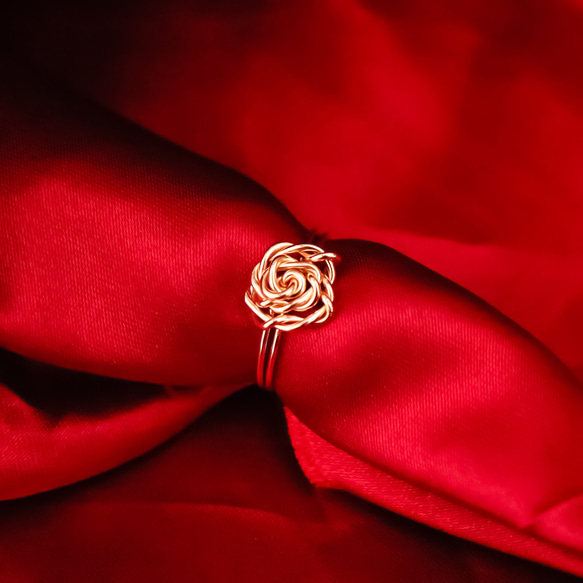 《愛的告白》Eternal love 優雅玫瑰玫瑰戒指/14kgf 玫瑰金/creema 限定 第6張的照片