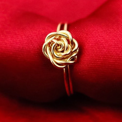 『火熱的心』不會枯萎的愛  14kgf黃金/優雅的玫瑰戒指/ creema限定 第3張的照片